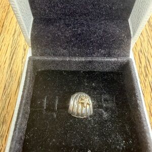 RETIRED Pandora Seashell and Starfish sterling silver and 14K Gold charm #790249